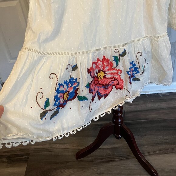 FARM Rio - Macaw Cross Stitch Embroidered Mini Dress - XS - Picture 6 of 16